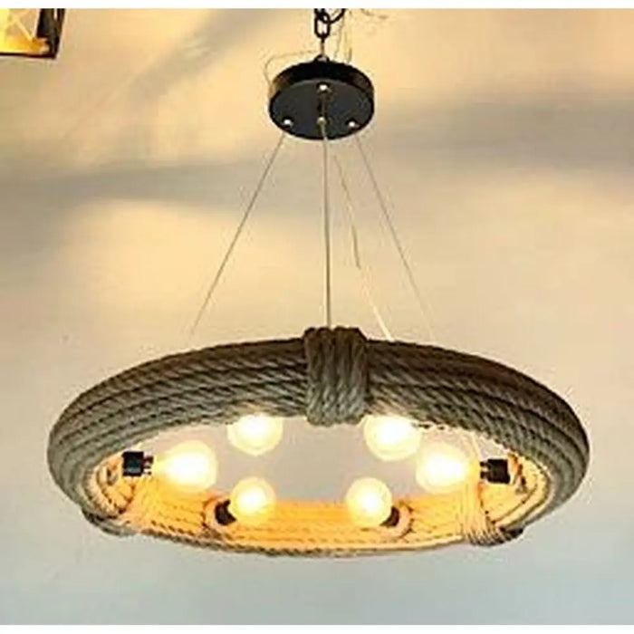 Ceiling Light DKD Home Decor Brown Rope (51 x 51 x 10 cm) (47 X 47 X 10 CM) - Декорация и Осветление<<<Дом