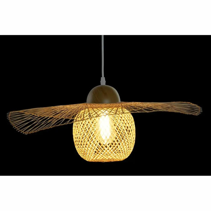 Ceiling Light DKD Home Decor Multicolour Natural Wood Bamboo Sunhat 55 x 55 x 19 cm - Декорация и Осветление<<<Дом