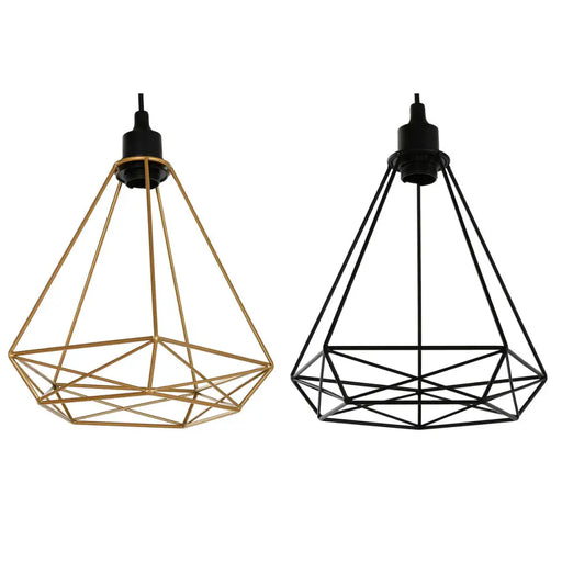 Ceiling Light Home ESPRIT Black Golden Metal 50 W 28 x 27 x 34 cm (2 Units) - Лампи<<<Декорация и Осветление<<<Дом