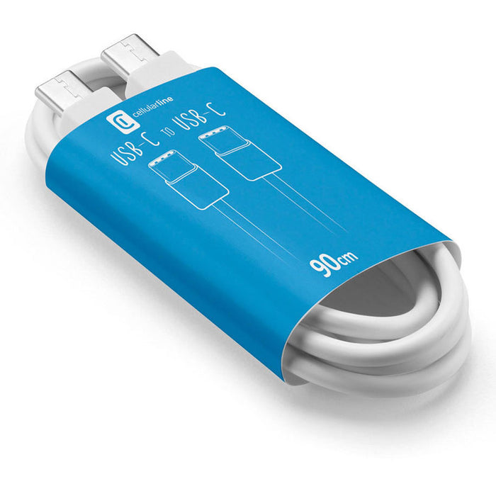 CABLE CELLULAR LINE USB-C TO USB-C 90 cm White