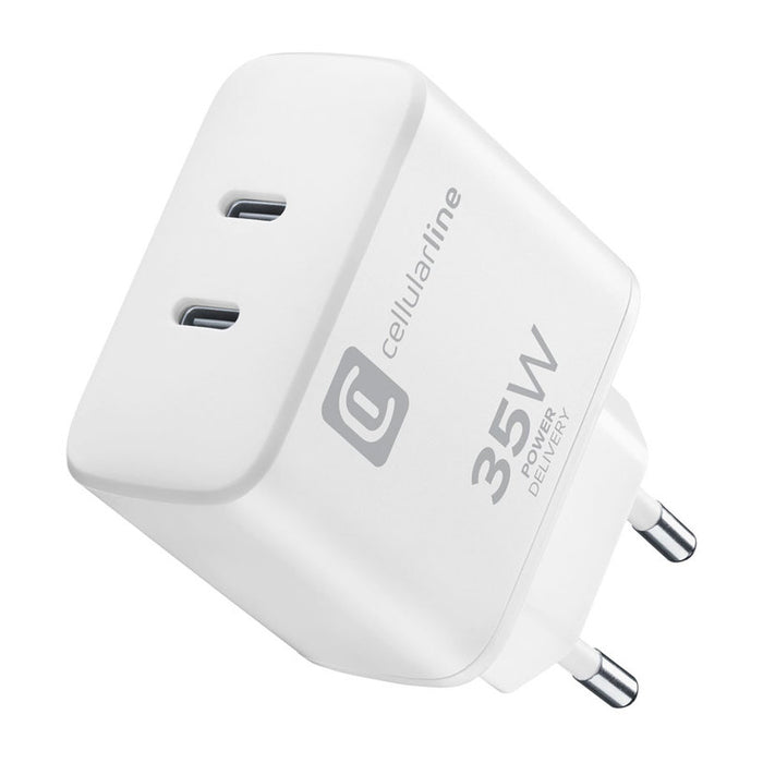 CHARGER 220V 35W PD 2xTYPE-C WHITE APPLE