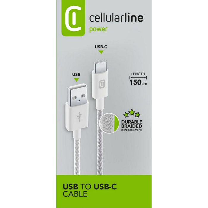 CABLE USB-A TO USB-C 1.5 m WHITE