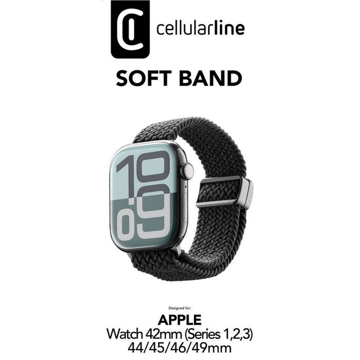 Textile strap with magnetic attachment CELLULAR LINE for Smart Watch APPLE WH 42-49 MM BLACK