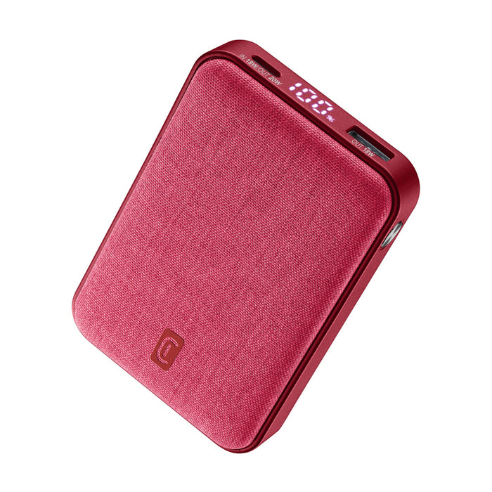 EXTERNAL BATTERY CELLULAR LINE GLAM 10000 mAh 20W PD RED