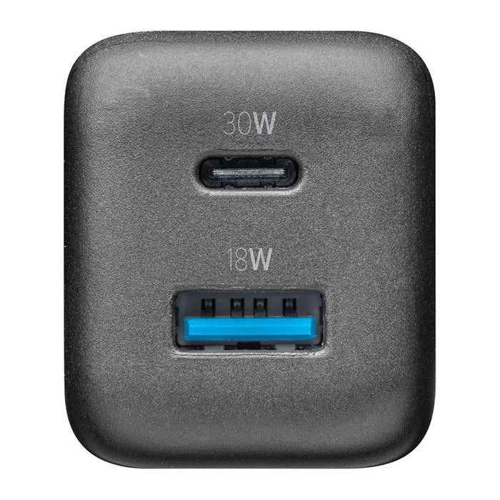 CHARGER 220V 30W PD GAN USB+TYPE-C BK^