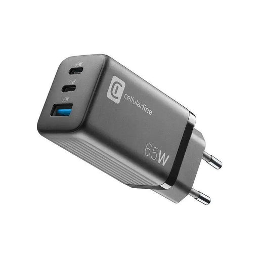 Cellularline 220V PD GaN USB charger 2xUSB-C 65W - Зарядни устройства<<<Лаптопи компютри и периферия<<<ZoraSite
