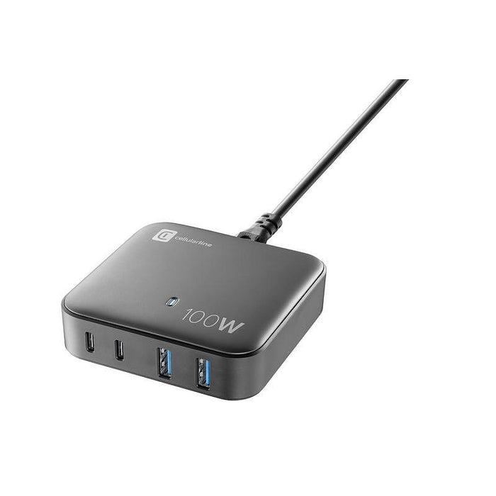 Charger Cellularline 220V PD GaN 2xUSB, 2xUSB-C 100W