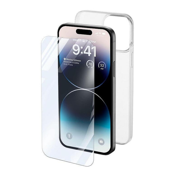 Case Cellularline iPhone 14 Pro transparent + display protector