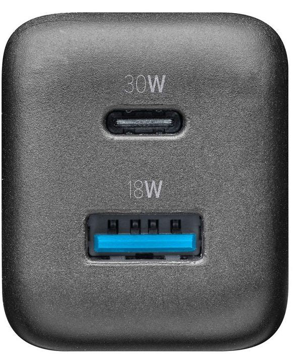 CHARGER 220V 30W PD GAN USB+TYPE-C BK^