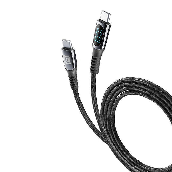 Cable Cellularline USB-C to USB-C with display 5A-100W 2m