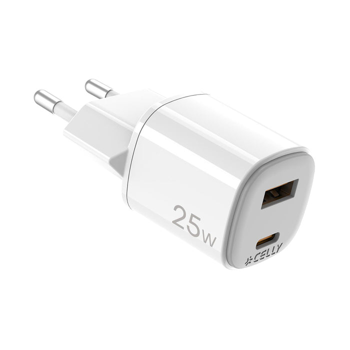 CHARGER 220V CELLY 25W GaN USB-A/USB-C