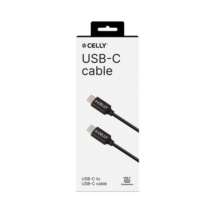 CABLE CELLY USB-C TO USB-C 60W 1M BK