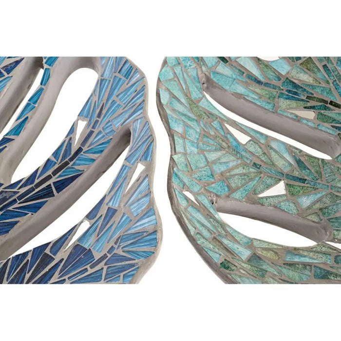 Centerpiece DKD Home Decor Blue Green Resin Crystal 45 x 36 x 9 cm 43 x 36 x 9 cm (2 Units) - Декорация и
