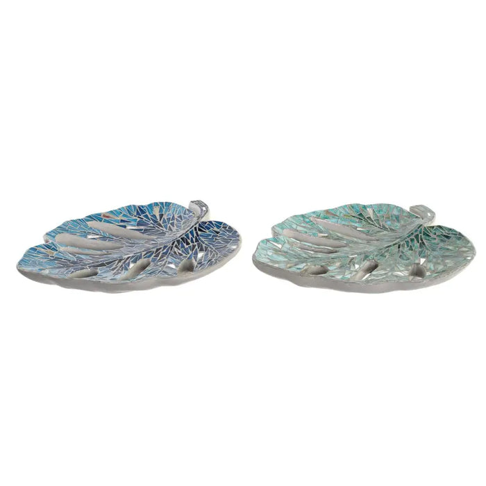 Centerpiece DKD Home Decor Blue Green Resin Crystal 45 x 36 x 9 cm 43 x 36 x 9 cm (2 Units) - Декорация и