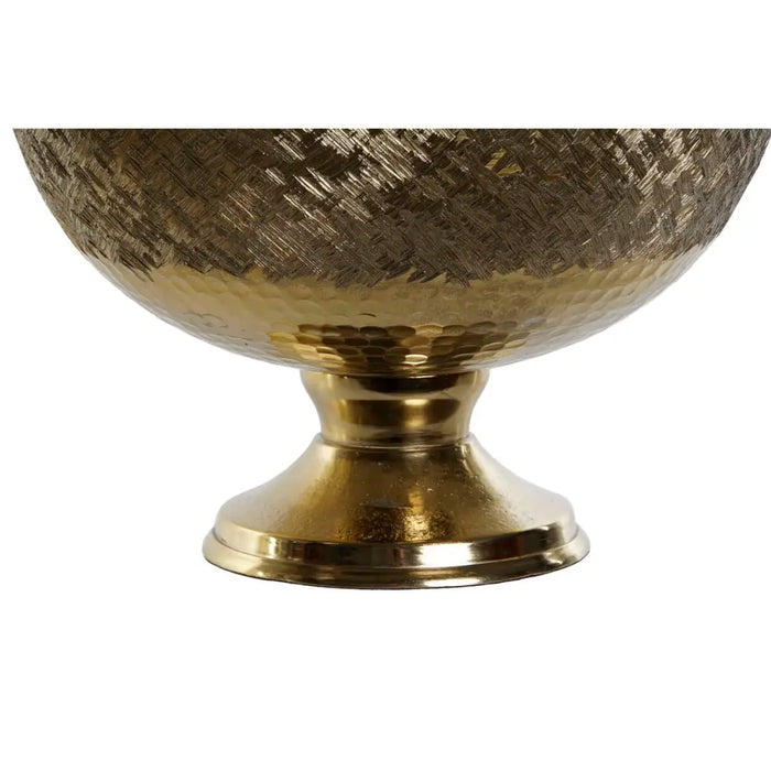 Centerpiece DKD Home Decor Golden Silver Aluminium 25 x 25 x 18 cm (2 Units) - Декорация и Осветление<<<Дом