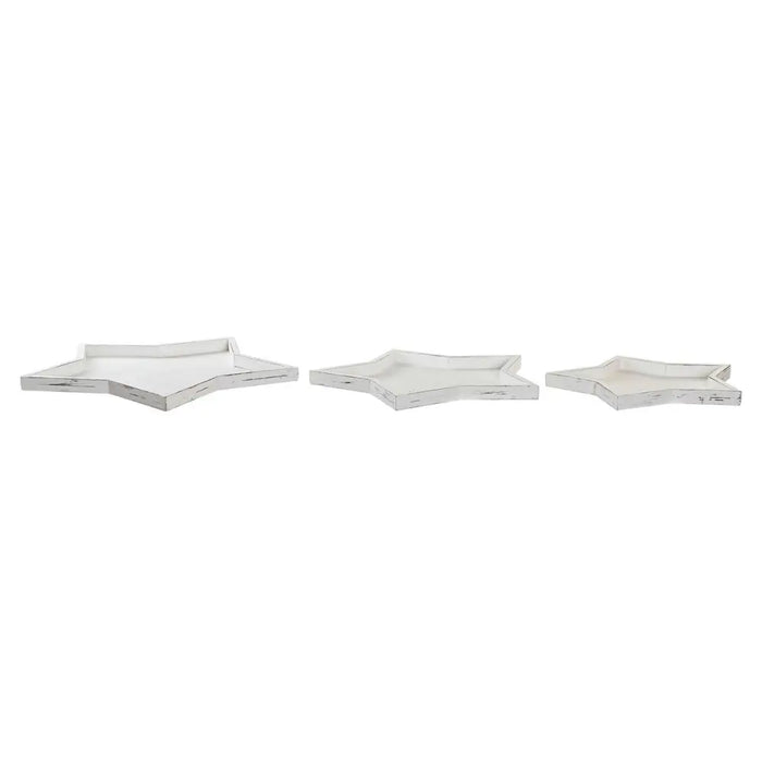 Centerpiece DKD Home Decor White Wood 57 x 54 x 3 cm (3 Pieces) - Декорация и Осветление<<<Дом