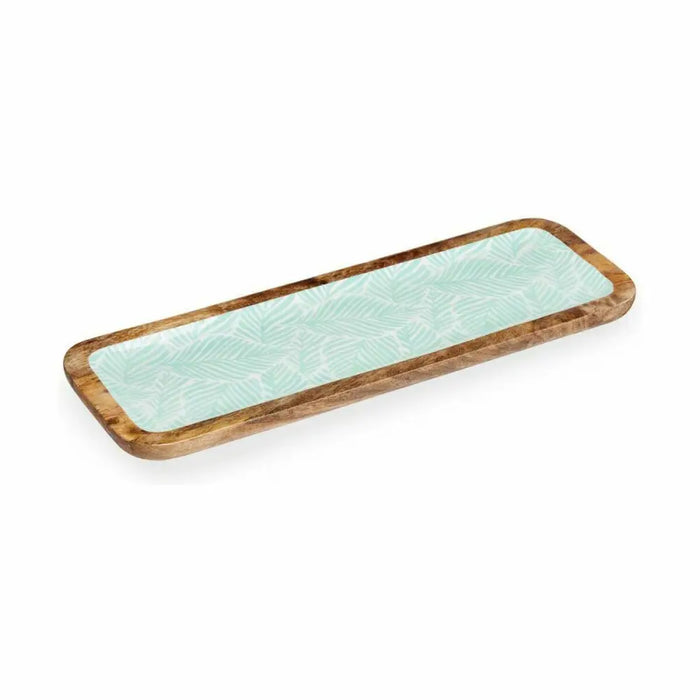Centerpiece Gift Decor White Brown Green Polyester Resin Mango wood 45 x 15 cm 15,2 x 2,54 x 45,7 cm Leaf of a plant (6