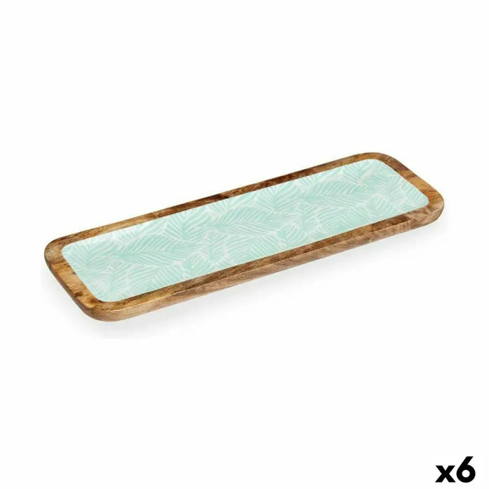Centerpiece Gift Decor White Brown Green Polyester Resin Mango wood 45 x 15 cm 15,2 x 2,54 x 45,7 cm Leaf of a plant (6