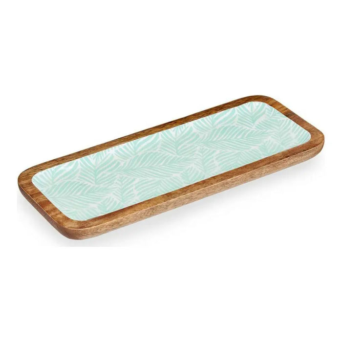 Centerpiece Gift Decor White Brown Green Resin Mango wood 38 x 15 cm Leaf of a plant - Декорация и Осветление<<<Дом