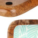 Centerpiece Gift Decor White Brown Green Resin Mango wood 38 x 15 cm Leaf of a plant - Декорация и Осветление<<<Дом