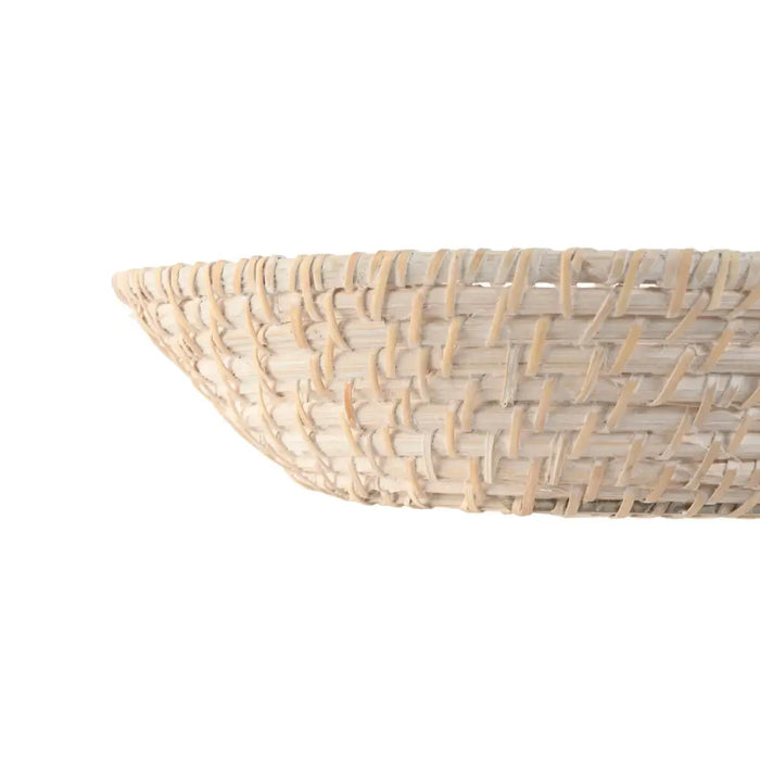 Centerpiece Home ESPRIT White Natural Bamboo Rattan 35 x 35 x 8 cm (2 Pieces) - Декорация и Осветление<<<Дом