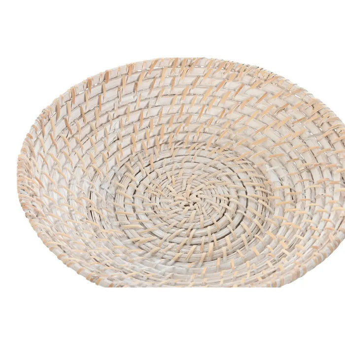 Centerpiece Home ESPRIT White Natural Bamboo Rattan 35 x 35 x 8 cm (2 Pieces) - Декорация и Осветление<<<Дом
