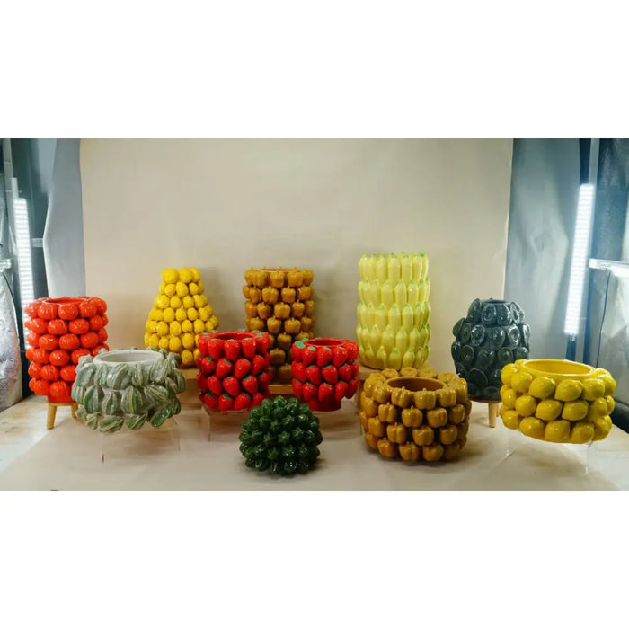 Centerpiece Home ESPRIT Yellow Ceramic Stoneware 28 x 28 x 20 cm - Украса за средата на масата и вази<<<Декорация и