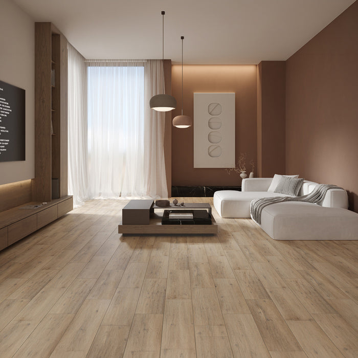 PORCELAIN TILE CERSANIT STAMPWOOD LIGHT BROWN MATT 18.