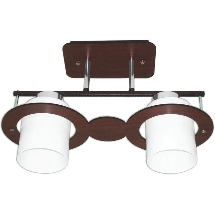 CHANDELIER 2XE27 BROWN + CHROME WHITE CUP SPECTRA TITA - Полилеи<<<Вътрешно осветление<<<Мебели и интериор<<<Praktiker