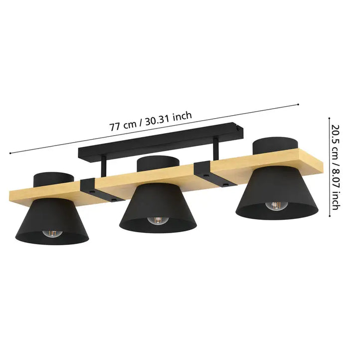 CHANDELIER 3XE27 BLACK EGLO MACCLES - Полилеи<<<Вътрешно осветление<<<Мебели и интериор<<<Praktiker