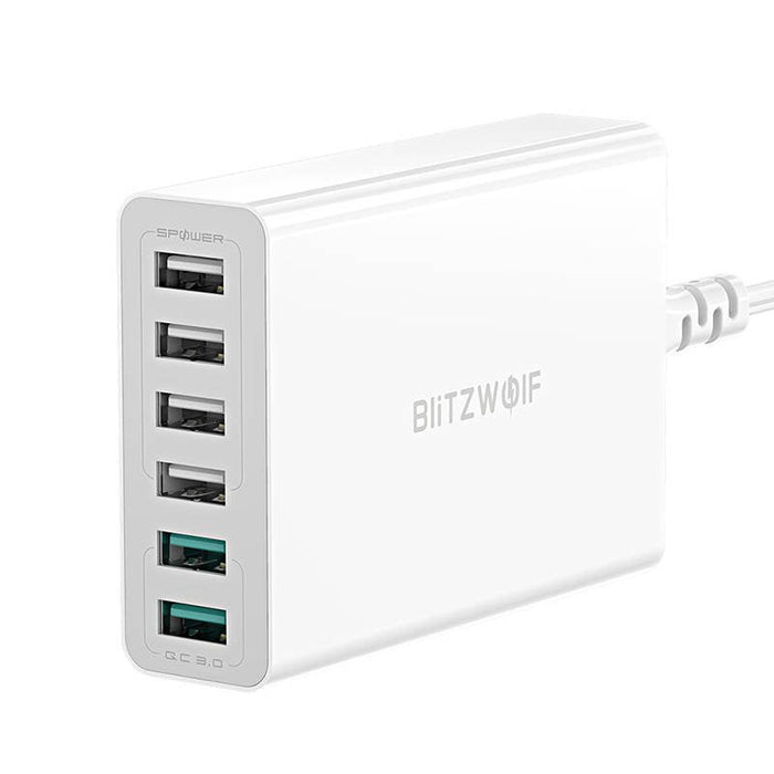 Charger 6x USB Blitzwolf BW-S15 QC 3.0 60 W (white) - mains chargers<<<Chargers<<<GSM Accessories<<<InnproXML
