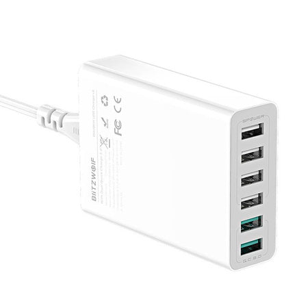 Charger 6x USB Blitzwolf BW-S15 QC 3.0 60 W (white) - mains chargers<<<Chargers<<<GSM Accessories<<<InnproXML