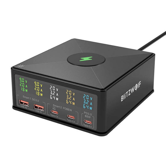 Charger Blitzwolf 868H 2xUSB-A 3xUSB type-C 160W (black) - mains chargers<<<Chargers<<<GSM Accessories<<<InnproXML