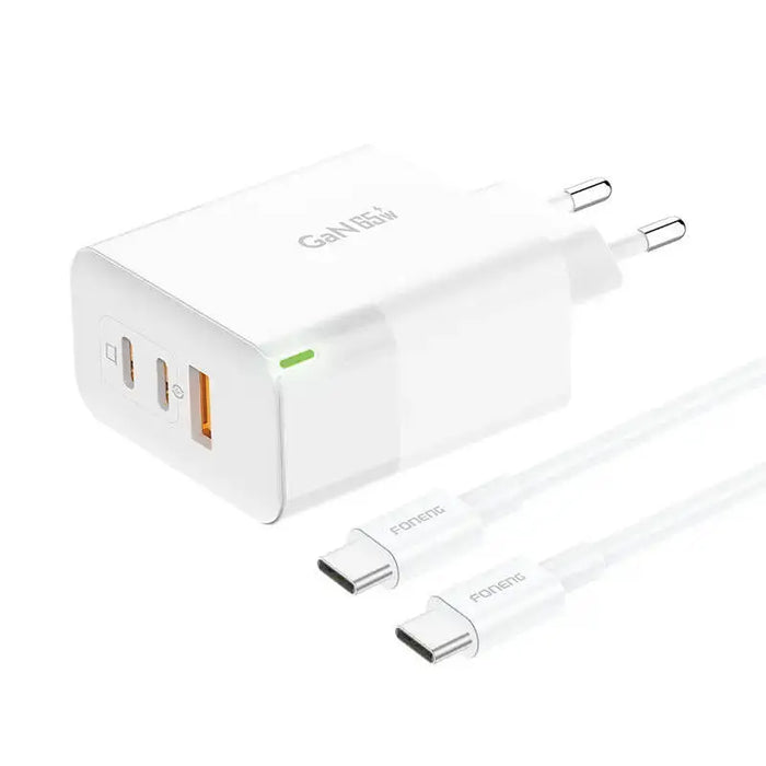 Charger Foneng GAN65 USB-A 2x USB-C GaN 65W with USB-C cable - mains chargers<<<Chargers<<<GSM Accessories<<<InnproXML
