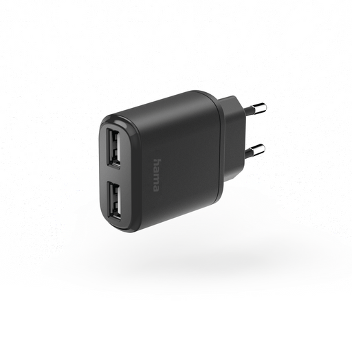 Charger HAMA 220V 2 x USB-A 12W Black - Зарядни за телефони<<<Мобилни телефони и аксесоари<<<ValiAPI