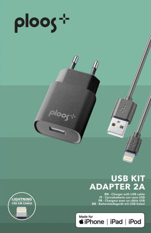 Charger PLOOS 220V for Apple MFI 2A black - Аксесоари за смартфон<<<Аксесоари<<<TechMart&&&Аксесоари за