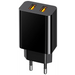 Charger X-MART Dual USB CHARGER 18W Black - Аксесоари за смартфон<<<Аксесоари<<<TechMart&&&Аксесоари за