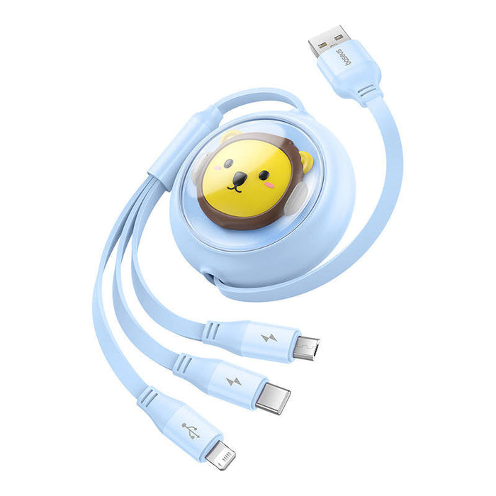 Charging Cable 3w1 Baseus USB to USB-C USB-M Lightning 3,5A 1,1m (blue) - Combo Cables<<<USB cables<<<GSM
