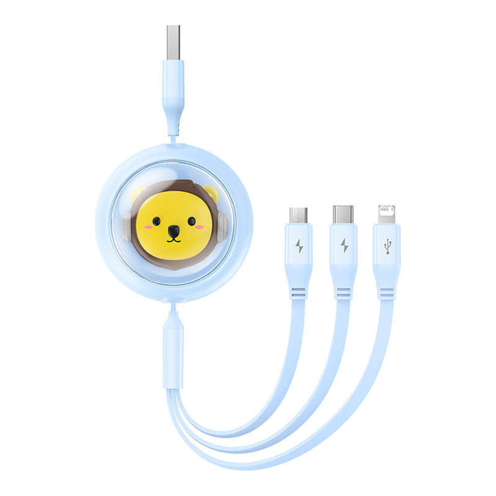 Charging Cable 3w1 Baseus USB to USB-C USB-M Lightning 3,5A 1,1m (blue) - Combo Cables<<<USB cables<<<GSM