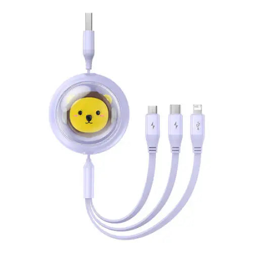 Charging Cable 3w1 Baseus USB to USB-C USB-M Lightning 3,5A 1,1m (purple) - Combo Cables<<<USB cables<<<GSM