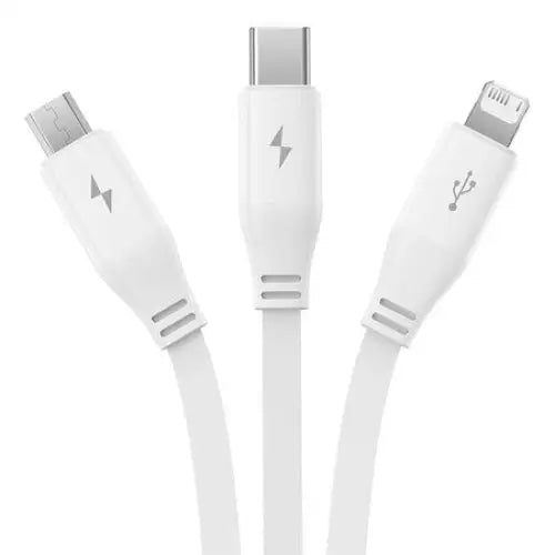 Charging Cable 3w1 Baseus USB to USB-C USB-M Lightning 3,5A 1,1m (White) - Combo Cables<<<USB cables<<<GSM