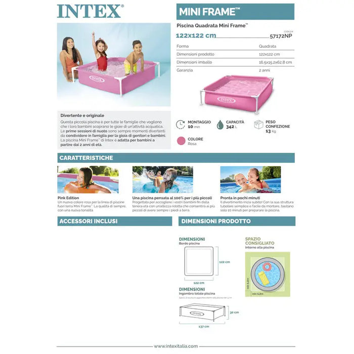 CHILDREN’S POOL 122X122X30CM INTEX 57172NP - Басейни с рамка<<<Басейни плажни артикули и