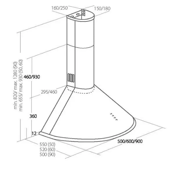 Chimney Hood Akpo WK-4 Dandys GOLD 50 cm 450 m3/h White - Cooker hoodsAGD-OKA<<<Home Appliance - ProductsAGD<<<ActionPL
