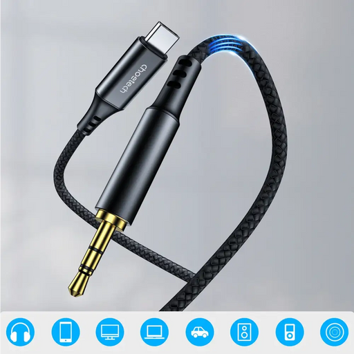 Choetech AUX008 USB-C / mini jack 3.5mm cable 2 m - black - Audio cables<<<HurtelXML