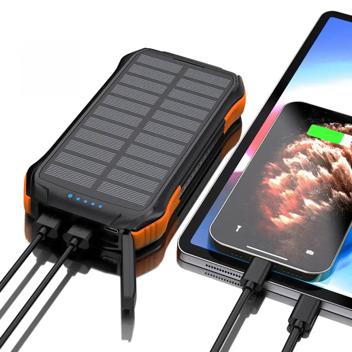 Choetech B658 Solar power bank 2x USB 10000mAh Qi 5W (black-orange)
