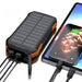 Choetech B658 Solar power bank 2x USB 10000mAh Qi 5W (black-orange)