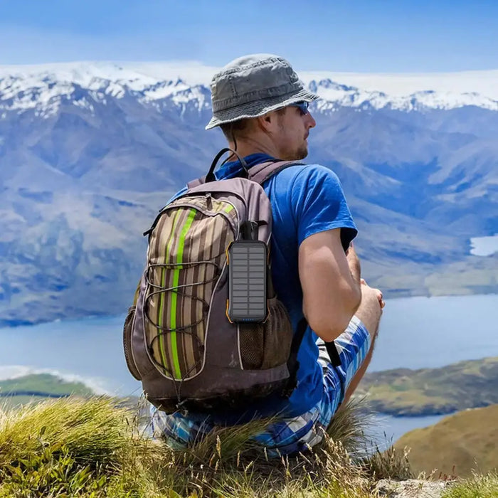 Choetech B659 Solar power bank with inductive charging 2x USB 10000mAh Qi 5W (black-orange)