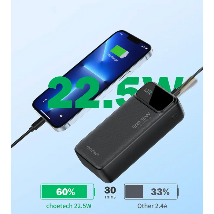 Choetech B730 30000mAh 22.5W PD powerbank (black) - Powerbanks<<<Energy<<<InnproXML&&&Powerbanki<<<HurtelXML