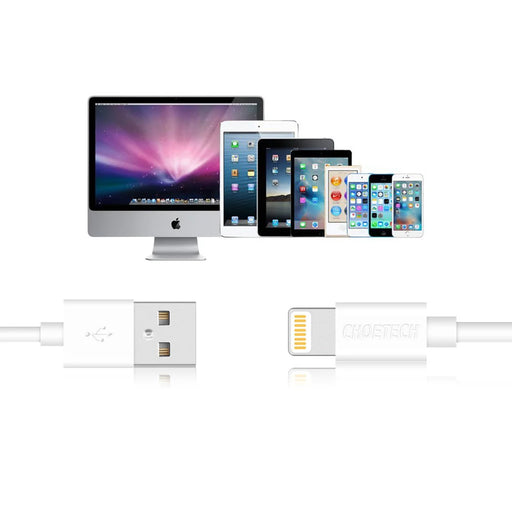 Choetech certified USB-A cable - Lightning MFI 1.8m white (IP0027) - Cell phone cables<<<HurtelXML