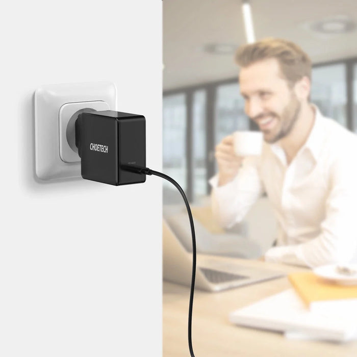 Choetech fast USB Type C wall charger PD 60W 3A black (Q4004-EU) - Cell phone USB charger<<<HurtelXML
